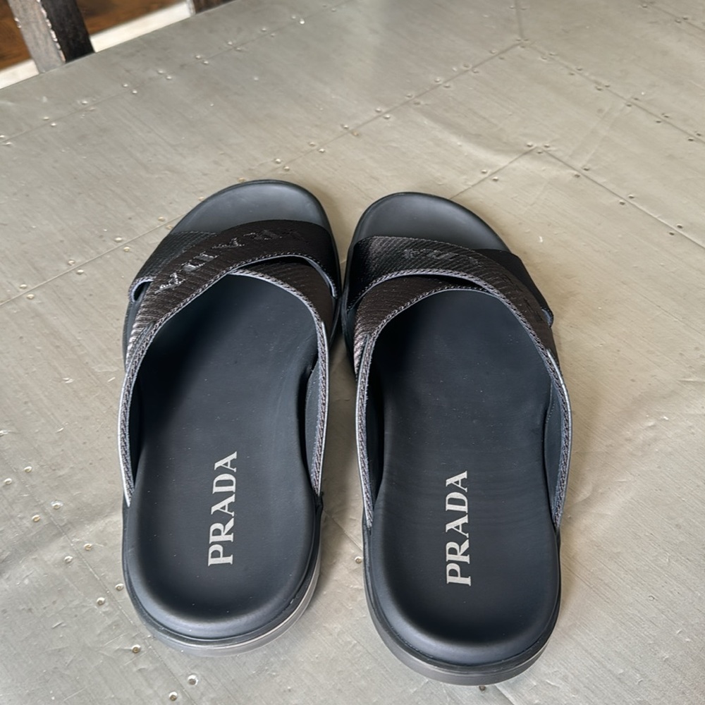 PRADA Black Crisscross Sandals. NEW IN BOX US9 - Picture 5 of 11